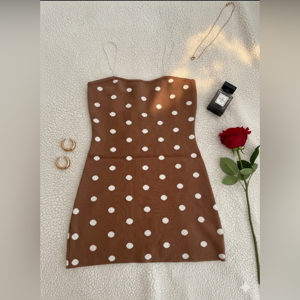 Brown Polka Dot Dress (knitting)